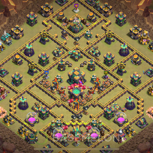 Rathaus Level 14 Krieg Base 2025, Anti 3 Sterne, Anti Alles, Layout #2092