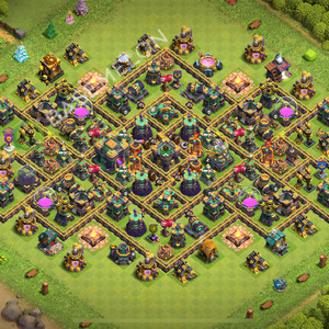 Town Hall Level 14 Trophy/Defense Base Design 2026, Hybrid, Layout #2101
