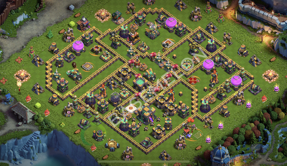 Town Hall Level 14 Trophy/Defense Base Design 2025, Anti Air, Layout #2181