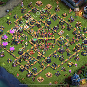 Town Hall Level 14 Trophy/Defense Base Design 2025, Anti 3 Stars, Hybrid, Layout #2191