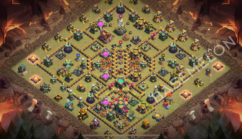 Town Hall Level 14 War Base Design 2025, Anti Everything, Layout #2267
