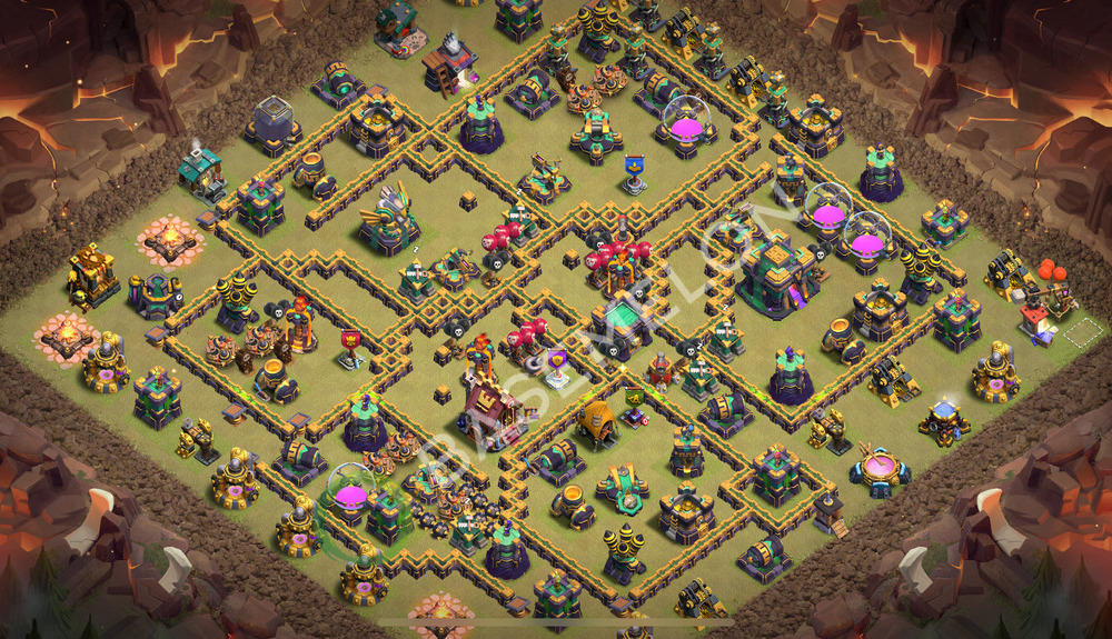 Town Hall Level 14 War Base Design 2025, Max Levels, Anti Everything, Layout #2287