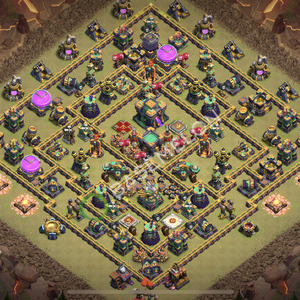 Town Hall Level 14 War Base Design 2025, Anti 3 Stars, Hybrid, Layout #2364
