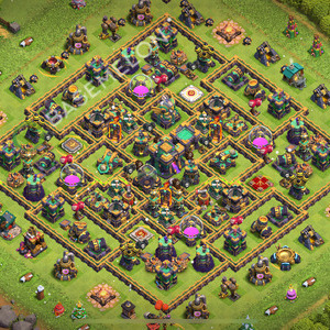 Town Hall Level 14 Farm Base Design 2025, Legend League, Hybrid, Layout #2386