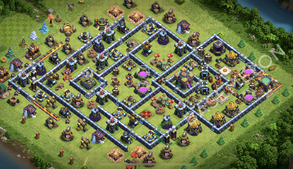 Aldea del Ayuntamiento Nivel 14 para Defensa, Anti Aéreo, Híbrido Diseño 2026, #2504