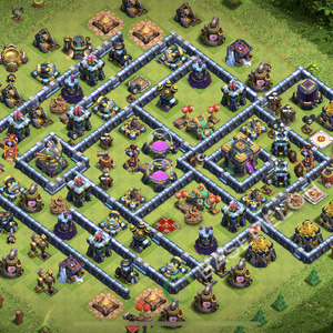 Aldea del Ayuntamiento Nivel 14 para Defensa, Anti Aéreo, Híbrido Diseño 2026, #2504