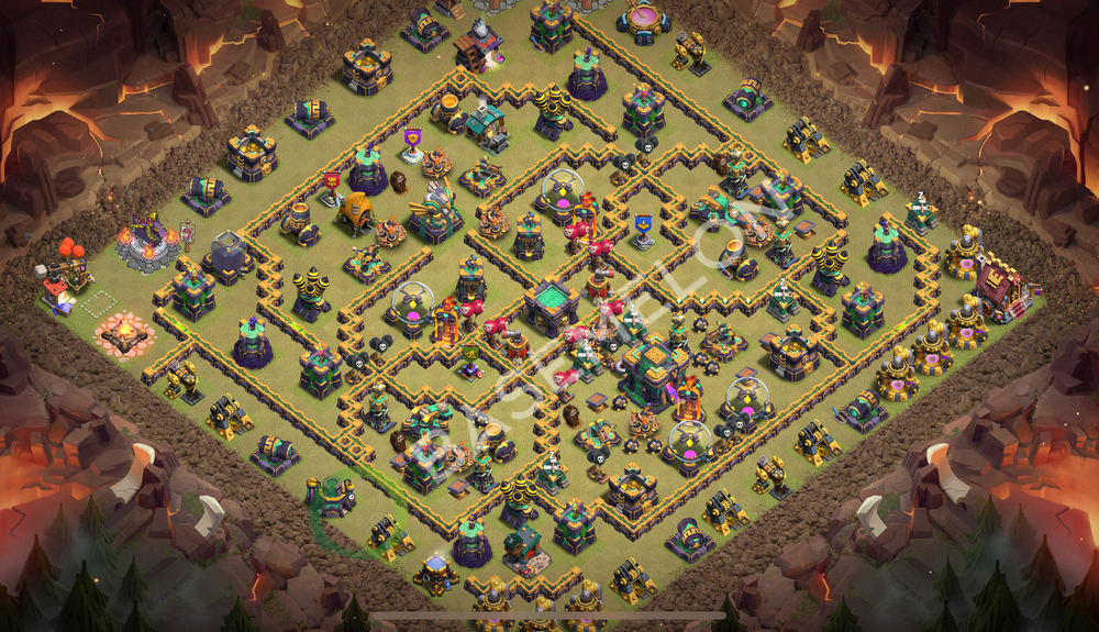 Town Hall Level 14 War Base Design 2026, Anti 3 Stars, Layout #2518