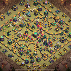Town Hall Level 14 War Base Design 2026, Anti 3 Stars, Layout #2518