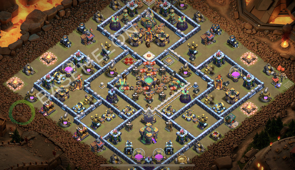 Town Hall Level 14 War Base Design 2026, Hybrid, Layout #2556
