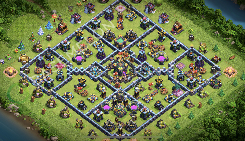 Town Hall Level 14 Trophy/Defense Base Design 2026, Anti Everything, Anti 3 Stars, Layout #2619