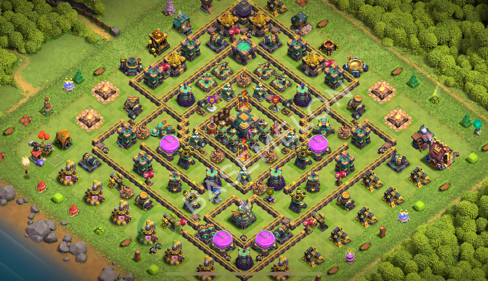 Town Hall Level 14 Trophy/Defense Base Design 2026, Anti 3 Stars, Layout #2650
