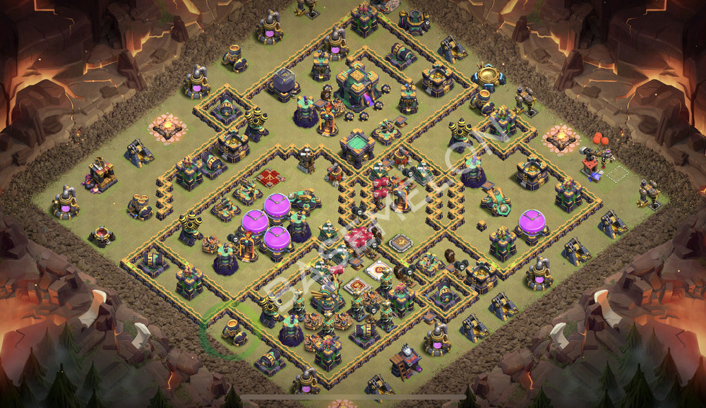 Town Hall Level 14 War Base Design 2026, Max Levels, Layout #2824