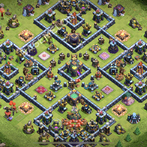 Aldea del Ayuntamiento Nivel 14 para Defensa, Anti 2 Estrellas, Anti Aéreo Diseño 2026, #2847