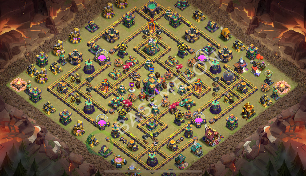 Town Hall Level 14 War Base Design 2026, Anti 3 Stars, Layout #3038
