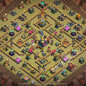 Town Hall Level 14 War Base Design 2026, Anti 3 Stars, Layout #3038