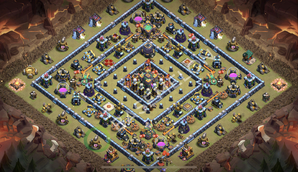 Aldea del Ayuntamiento Nivel 14 para Guerra, Anti 2 Estrellas, Híbrido Diseño 2026, #3111