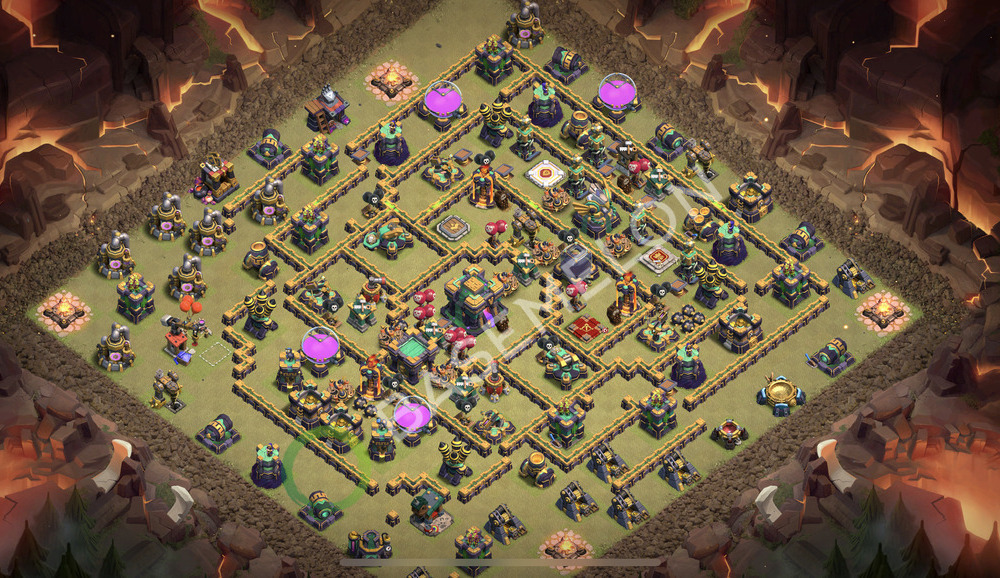 Town Hall Level 14 War Base Design 2026, Anti 3 Stars, Anti Everything, Layout #3129