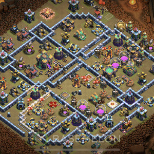 Town Hall Level 14 War Base Design, Anti 3 Stars, Layout #313