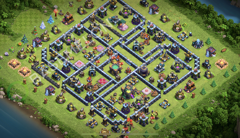 Town Hall Level 14 Farm Base Design 2026, Hybrid, Anti Everything, Layout #3167