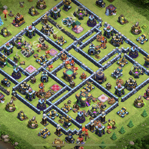 Town Hall Level 14 Farm Base Design 2026, Hybrid, Anti Everything, Layout #3167