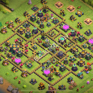 Town Hall Level 14 Trophy/Defense Base Design 2026, Max Levels, Hybrid, Layout #3172