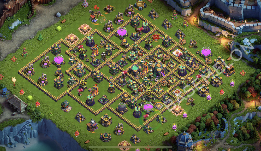 Town Hall Level 14 Trophy/Defense Base Design 2026, Anti 3 Stars, Layout #3180