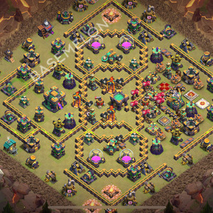 Town Hall Level 14 War Base Design 2026, Anti 3 Stars, Layout #3334