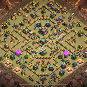 Town Hall Level 14 War Base Design 2026, Anti 3 Stars, Layout #3338
