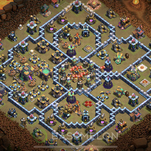 Town Hall Level 14 War Base Design, Anti 3 Stars, Anti Everything, Layout #339