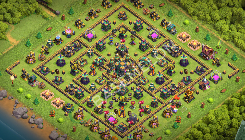 Town Hall Level 14 Trophy/Defense Base Design 2026, Anti 3 Stars, Anti Everything, Layout #3503