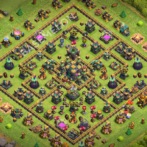 Town Hall Level 14 Trophy/Defense Base Design 2026, Anti 3 Stars, Anti Everything, Layout #3503