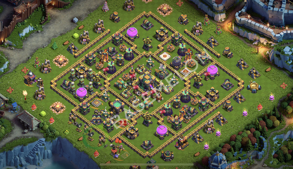 Town Hall Level 14 Trophy/Defense Base Design 2026, Anti 2 Stars, Anti Everything, Layout #3511