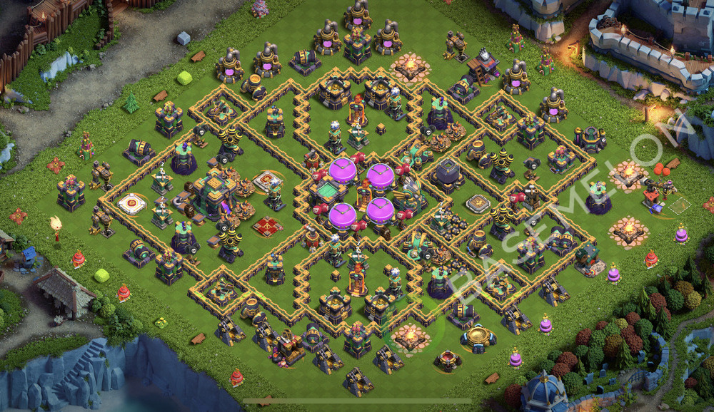 Town Hall Level 14 Farm Base Design 2026, Anti Everything, Hybrid, Layout #3522