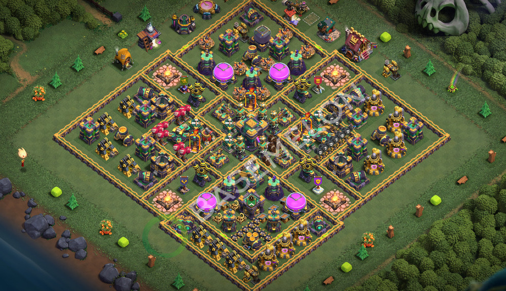 Town Hall Level 14 Trophy/Defense Base Design 2026, Max Levels, Layout #3557