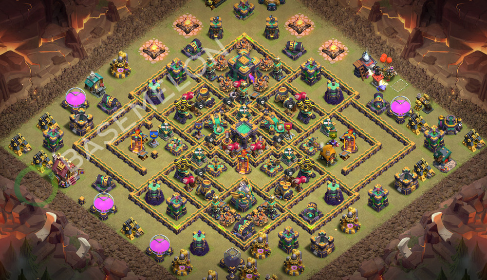 Town Hall Level 14 War Base Design 2026, Anti 3 Stars, Layout #3565