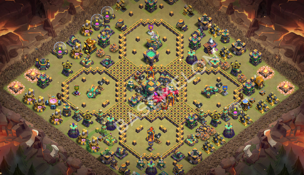 Town Hall Level 14 War Base Design 2026, Legend League, Layout #3574