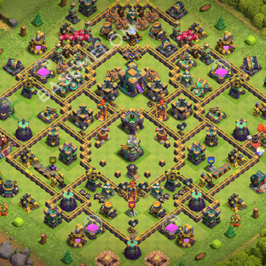 Town Hall Level 14 Trophy/Defense Base Design 2026, Anti 3 Stars, Hybrid, Layout #3650