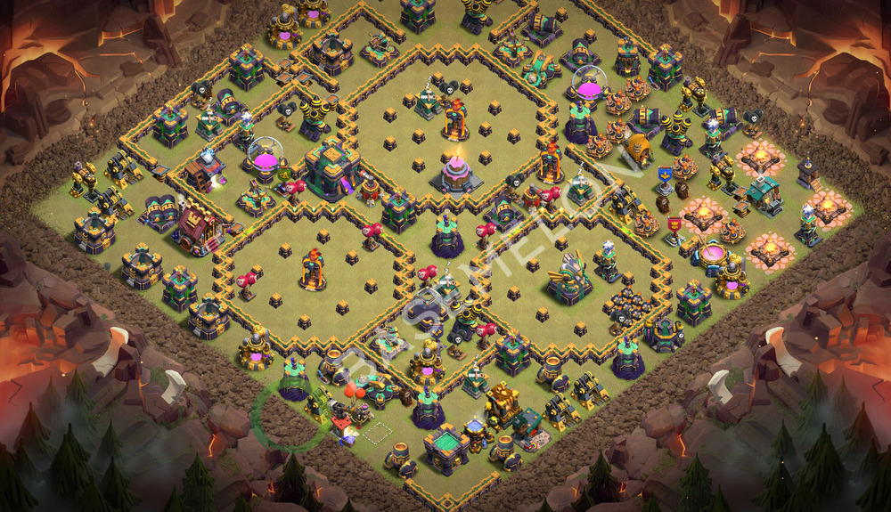 Town Hall Level 14 War Base Design 2026, Anti Everything, Layout #3781