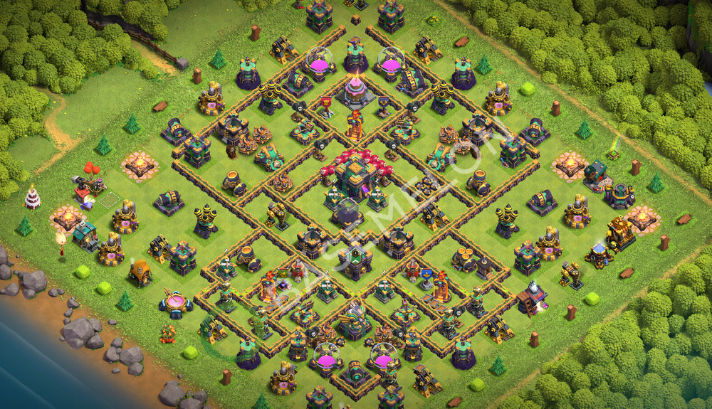 Town Hall Level 14 Trophy/Defense Base Design 2026, Anti 3 Stars, Legend League, Layout #3782