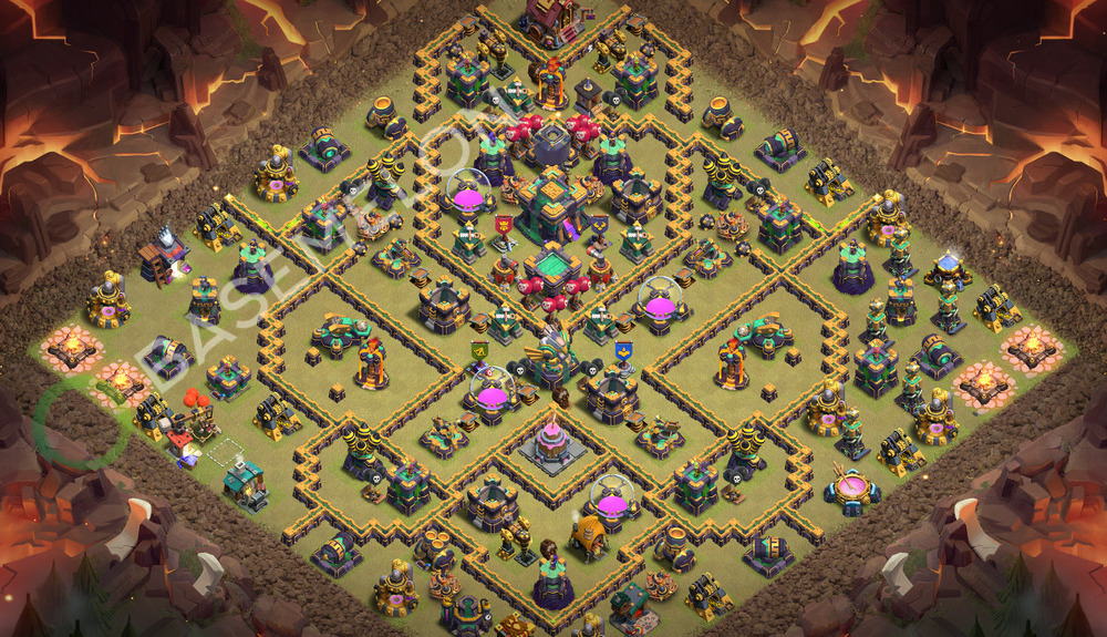 Town Hall Level 14 War Base Design 2026, Anti 3 Stars, Hybrid, Layout #3841