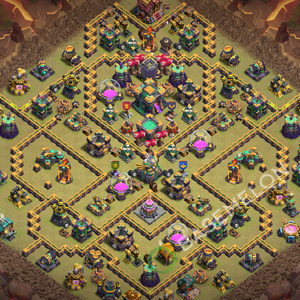 Town Hall Level 14 War Base Design 2026, Anti 3 Stars, Hybrid, Layout #3841