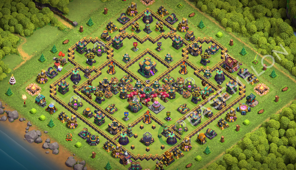 Town Hall Level 14 Trophy/Defense Base Design 2026, Anti 3 Stars, Anti Everything, Layout #3844