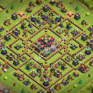Town Hall Level 14 Trophy/Defense Base Design 2026, Anti 2 Stars, Layout #3847