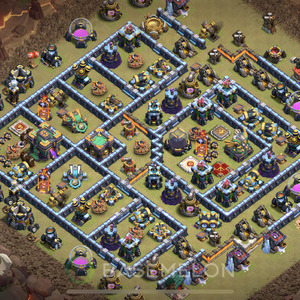 Town Hall Level 14 War Base Design, Anti 3 Stars, Anti Air, Layout #436