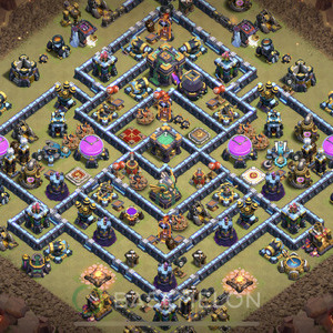 Town Hall Level 14 War Base Design, Anti 3 Stars, Anti Everything, Layout #451