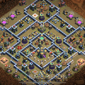 Town Hall Level 14 War Base Design, Anti 3 Stars, Anti Everything, Layout #457