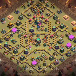 Town Hall Level 14 War Base Design 2025, Anti 3 Stars, Layout #483