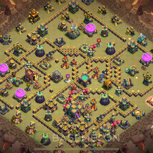 Rathaus Level 14 Krieg Base 2025, Anti 3 Sterne, Anti Alles, Layout #56