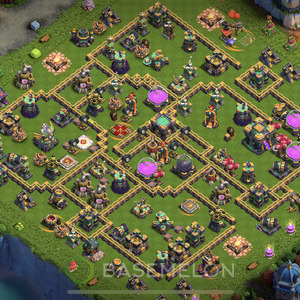Town Hall Level 14 Trophy/Defense Base Design, Anti 3 Stars, Hybrid, Layout #562