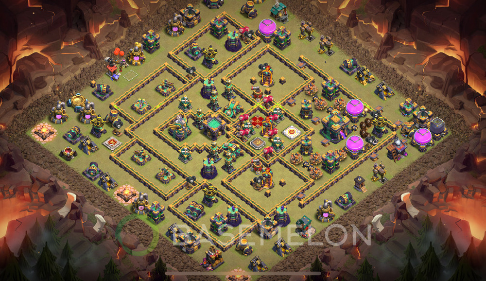 Town Hall Level 14 War Base Design 2024, Anti Everything, Layout #568